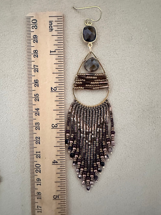 Quartz Statement earrings, party earrings, gemstone