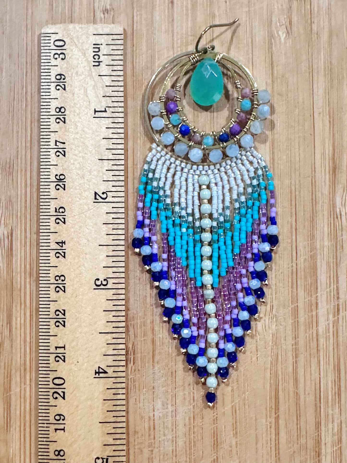 Statement earrings, gemstone earrings, aquamarine , chalcedony, lapiz lazuli gemstones