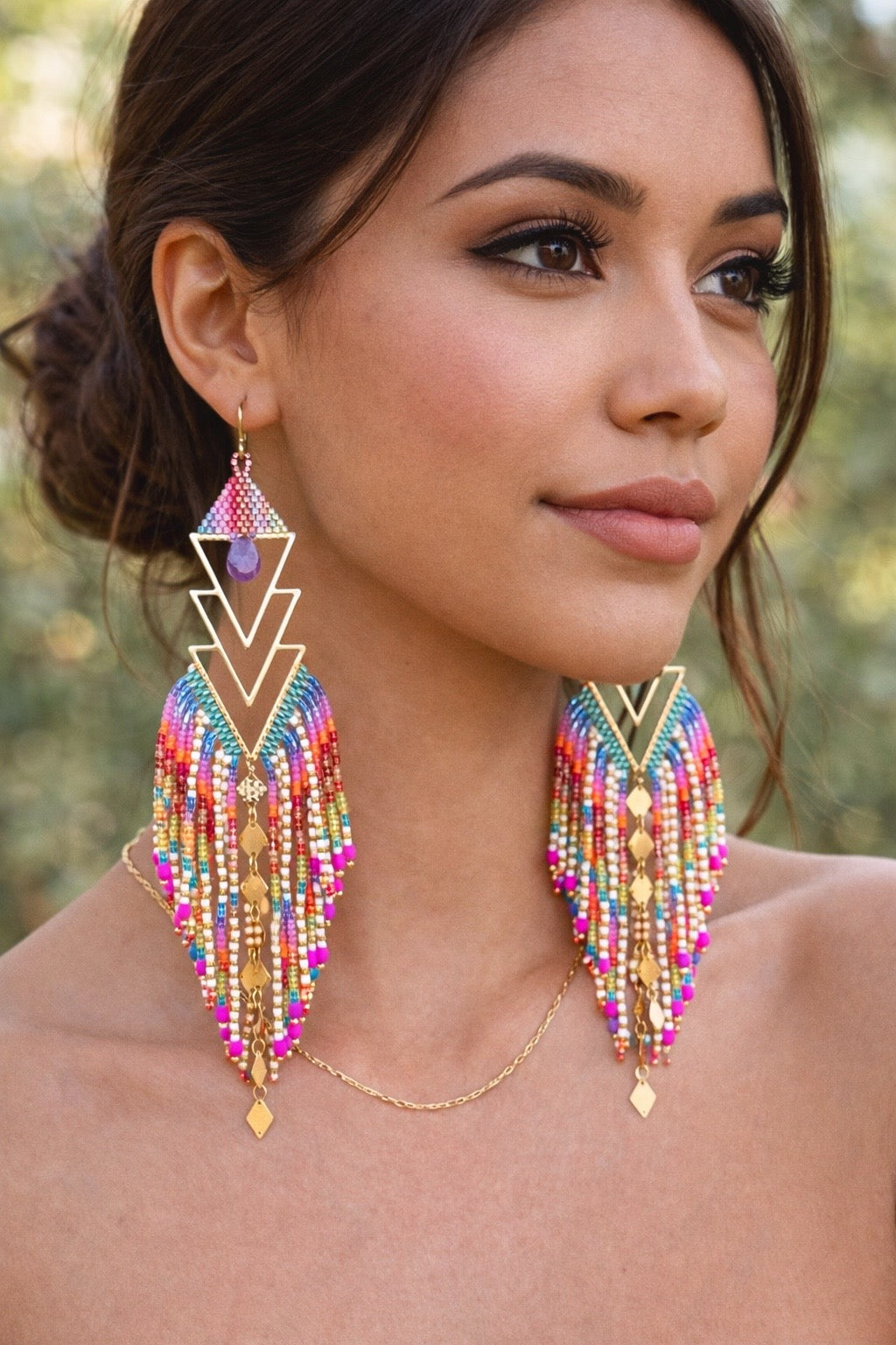 Earring confetti, Amethyst earrings, Hypoallergenic Statement earrings