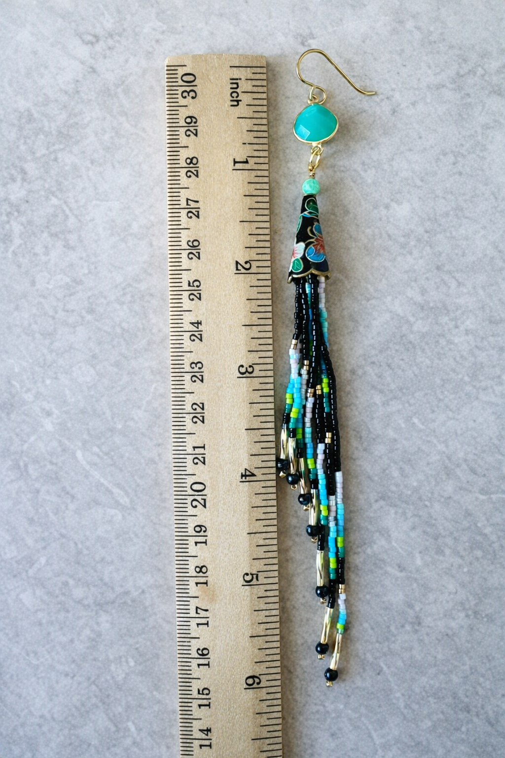 Tassel earrings, gemstone beaded jewelry, hypoallergenic