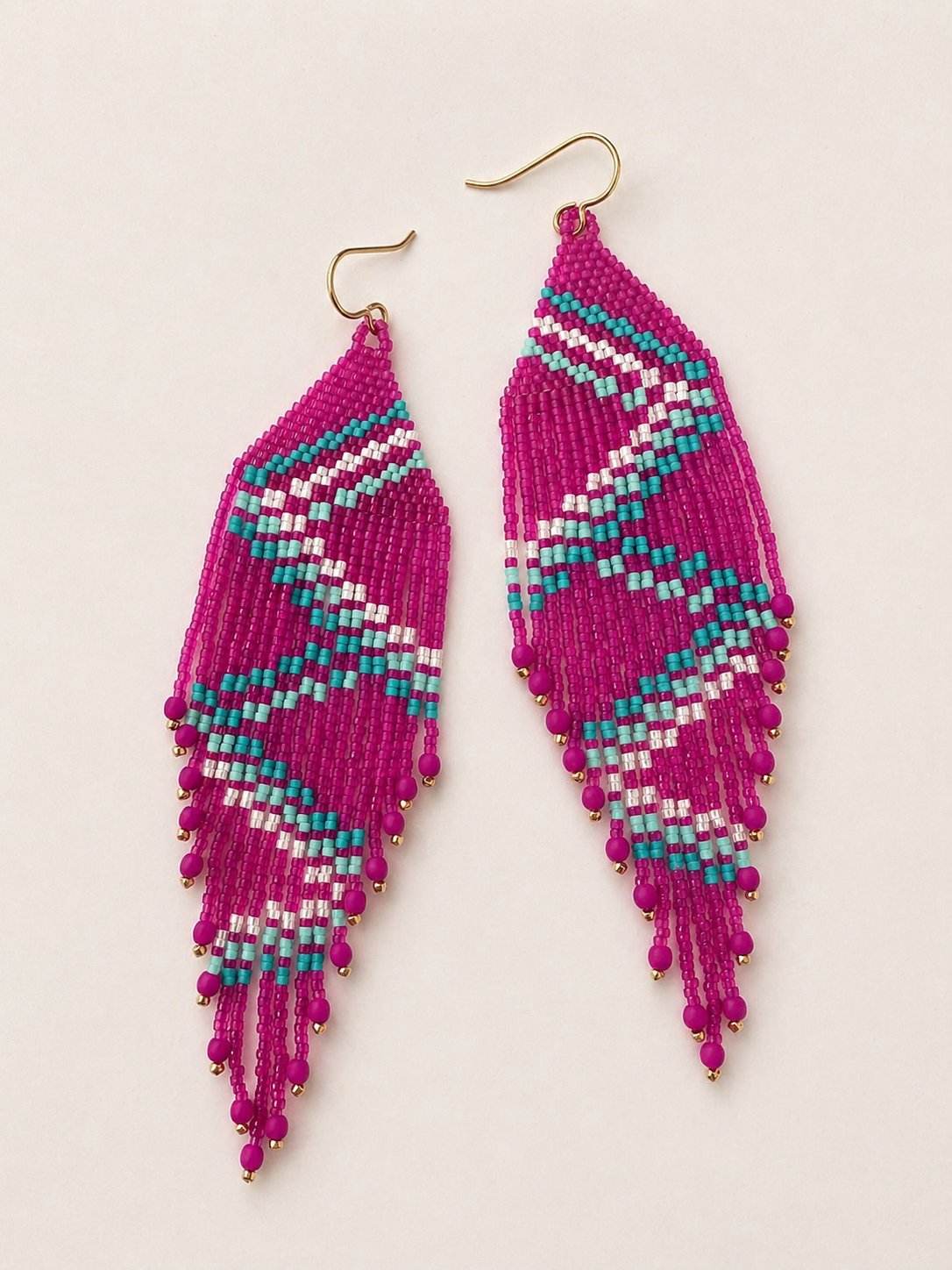 Fuschia fringe earrings