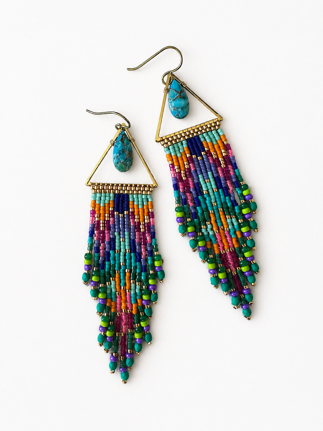 Turquoise gemstone fringes