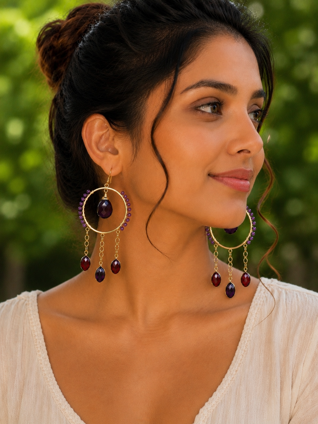 Orchid earrings