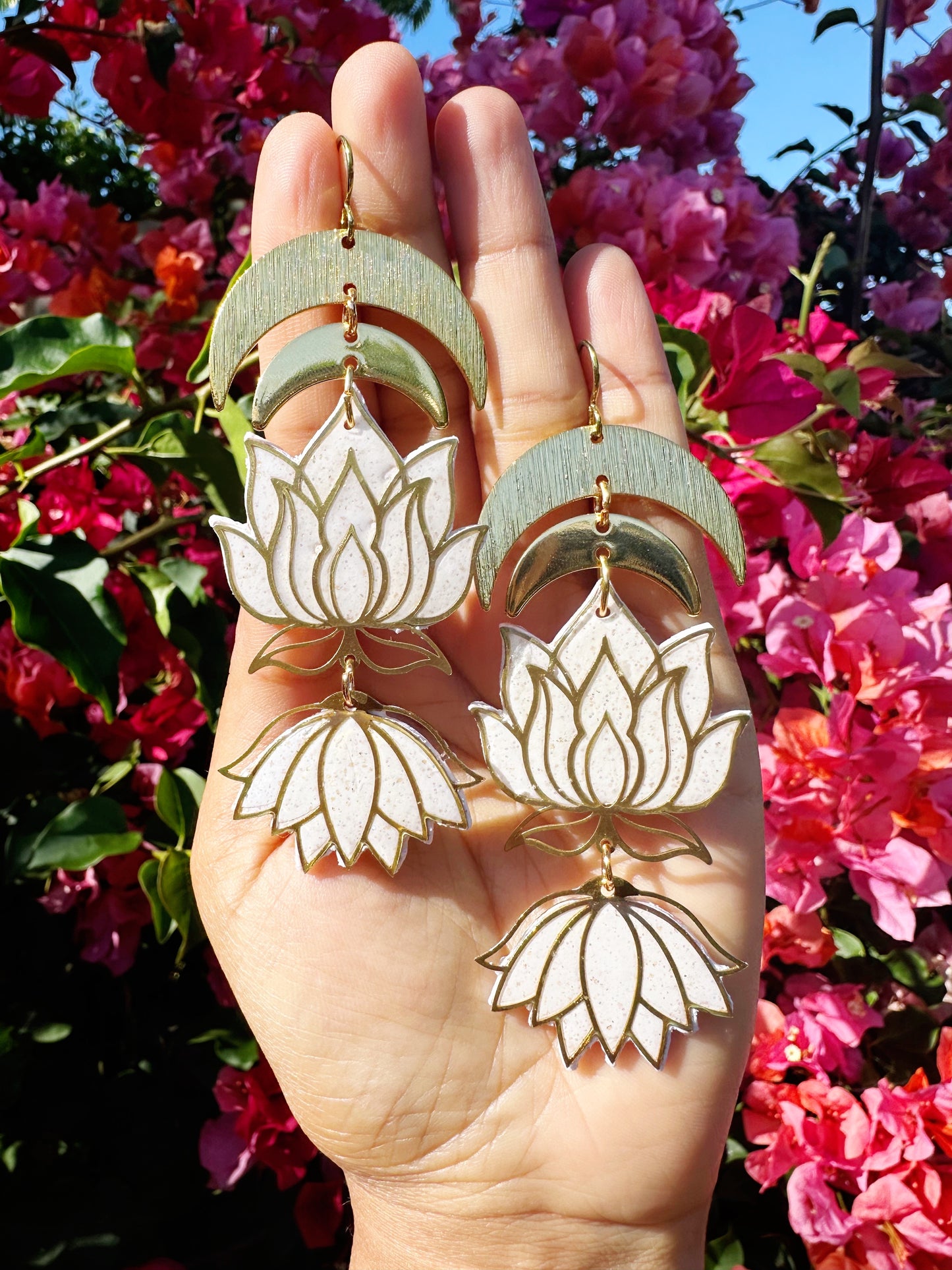 One of a kind Lotus drop earrings