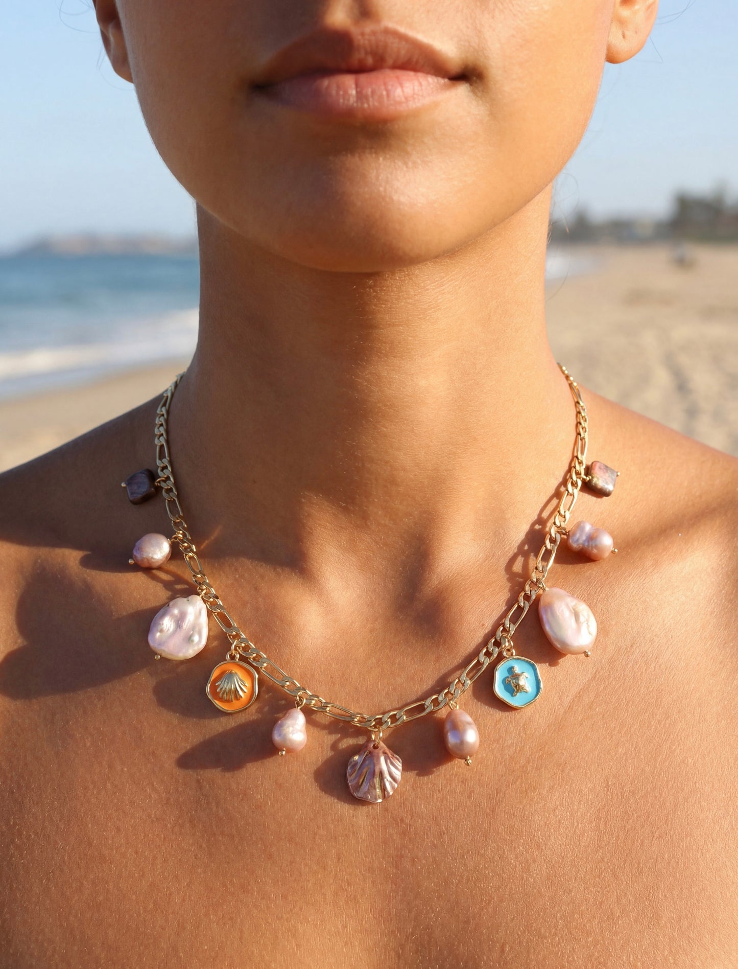 Pearl necklace, one of kind necklace, 24k gold plated, freshwater pearls