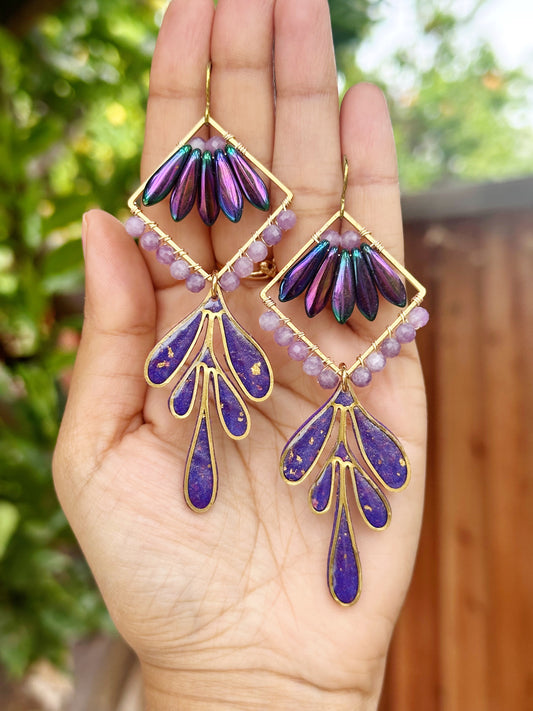 Gemstone Statement earrings, Holiday gifts