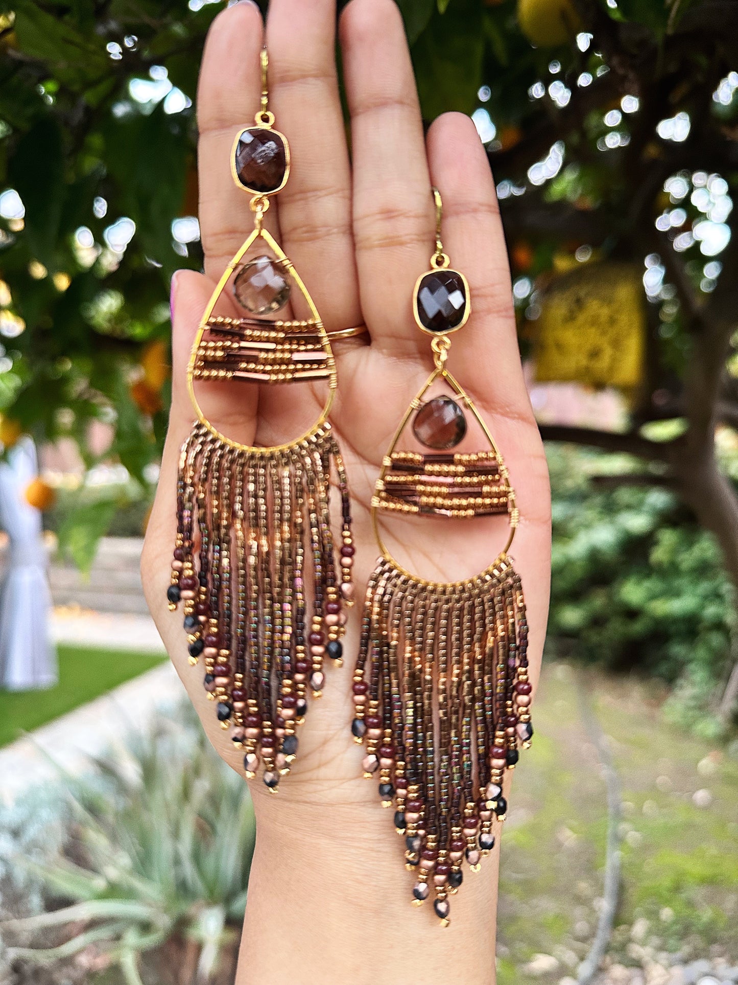 Quartz Statement earrings,  party earrings, gemstone