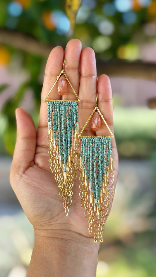 sunstone beaded jewelry, hypoallergenic, 24k gold platef