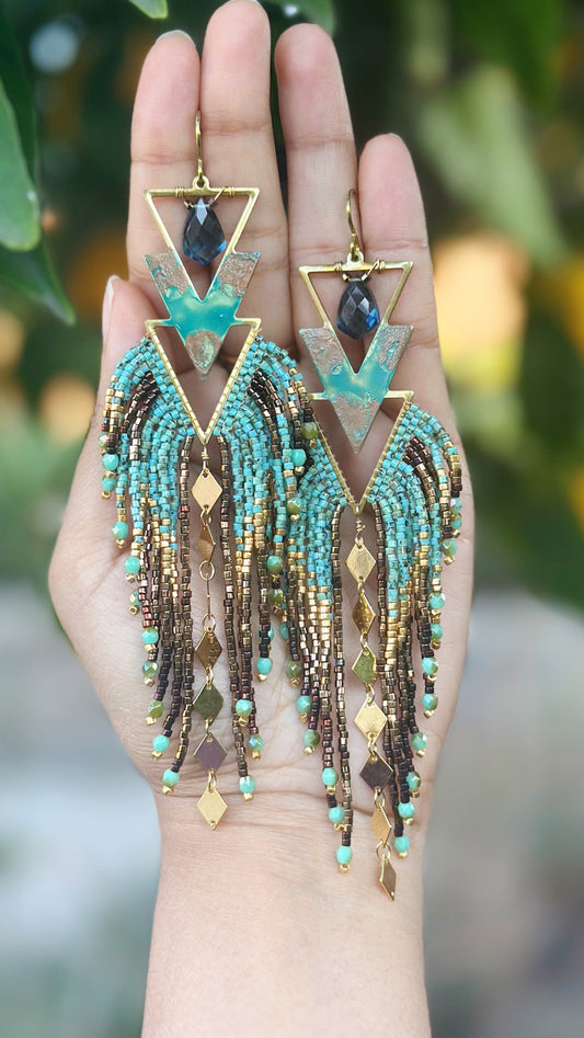 Beaded earrings, Statement earrings