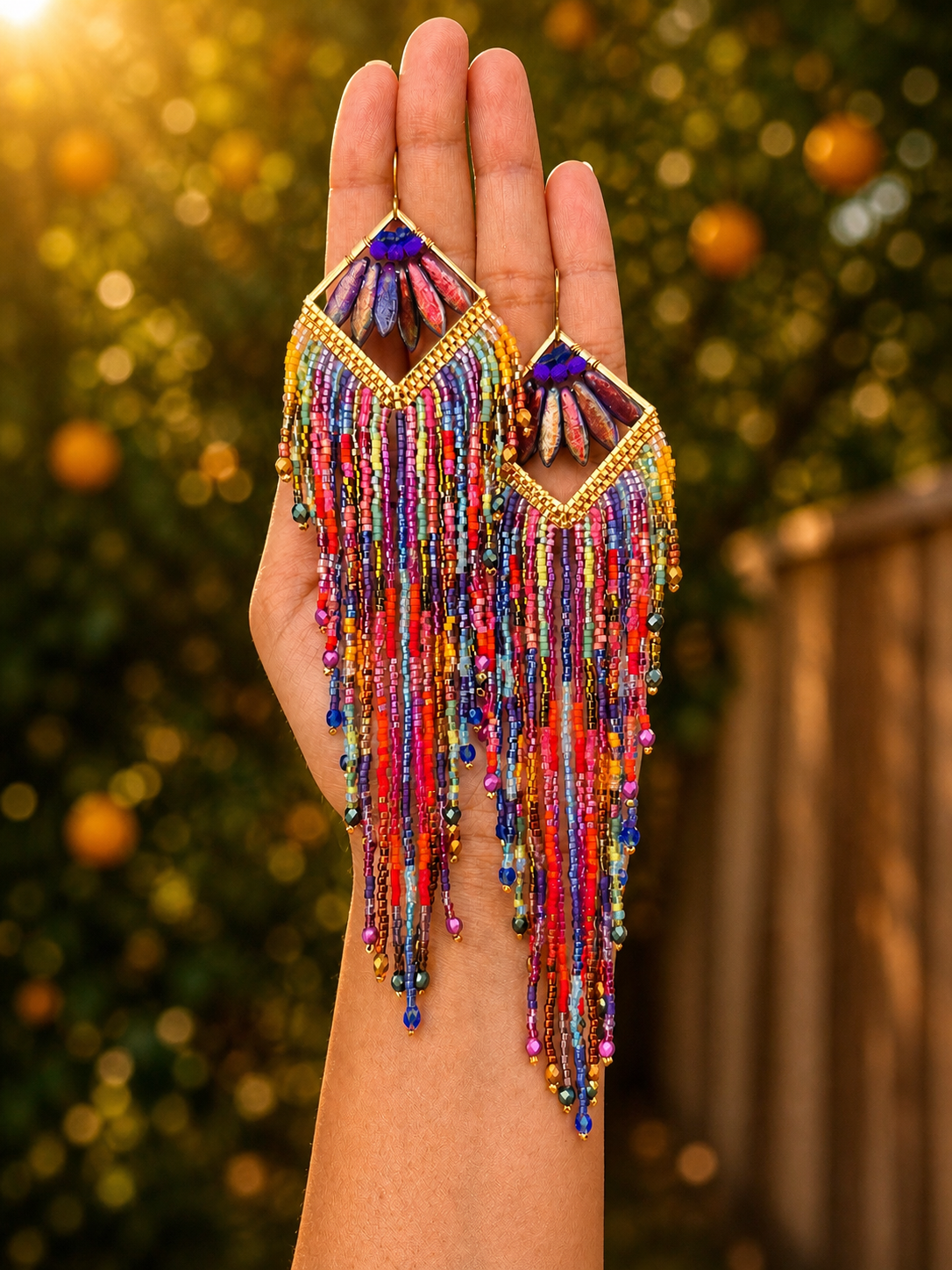 Technicolor Dreamer, Hypoallergenic Statement earrings