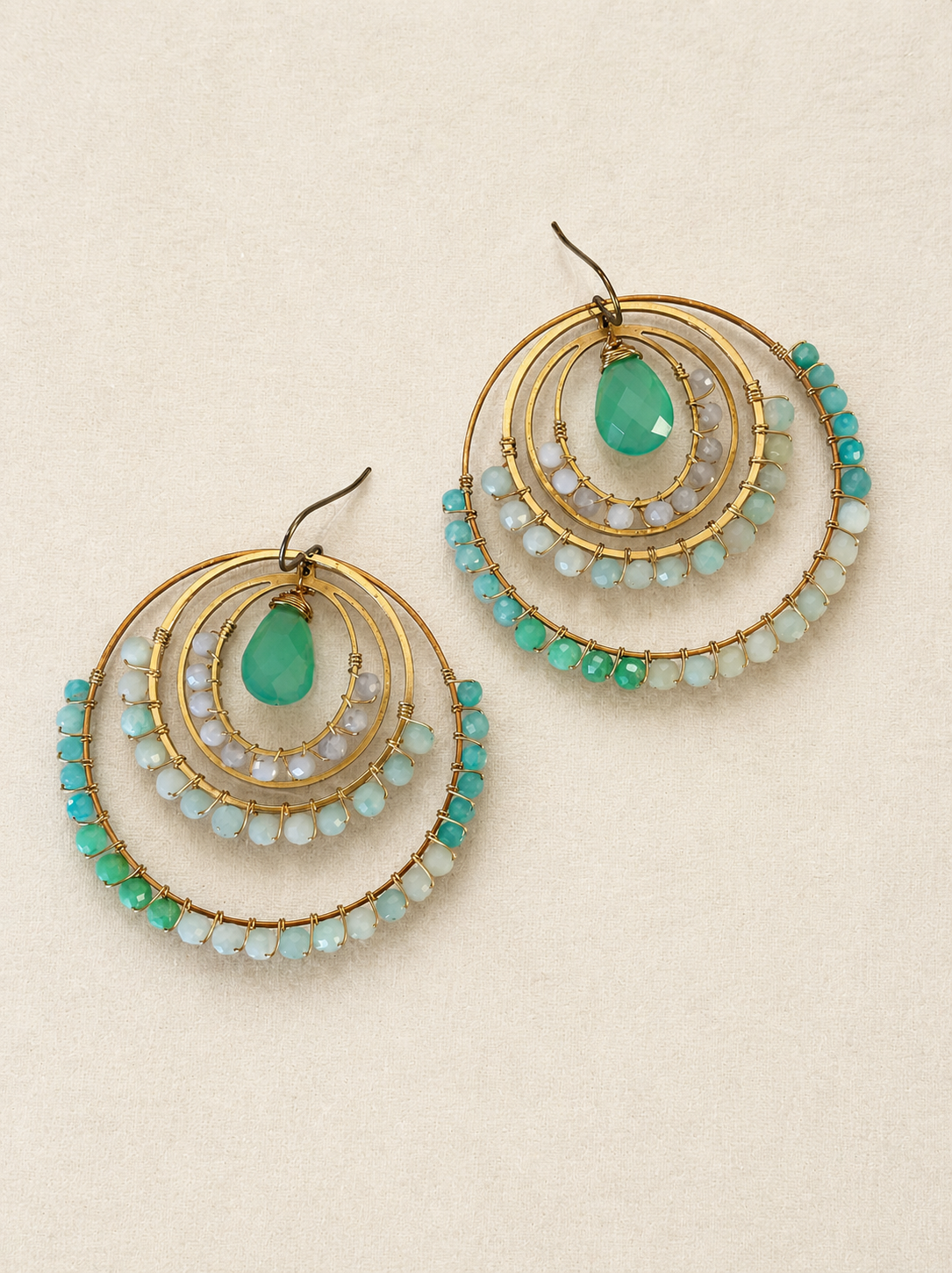 Chrysoprase Gemstone earrings