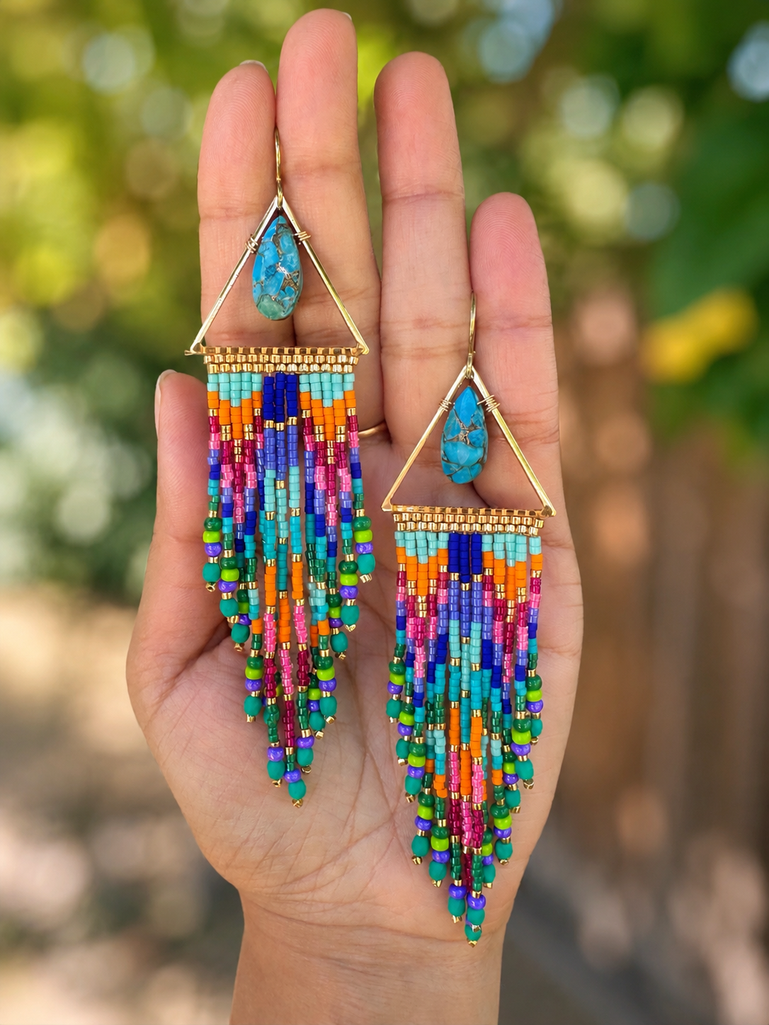Turquoise gemstone fringes