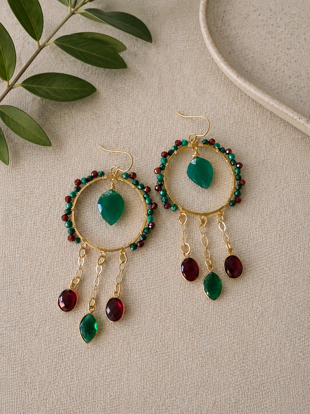 Crimson grove earrings