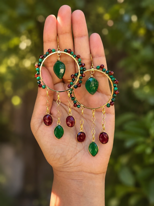 Crimson grove earrings