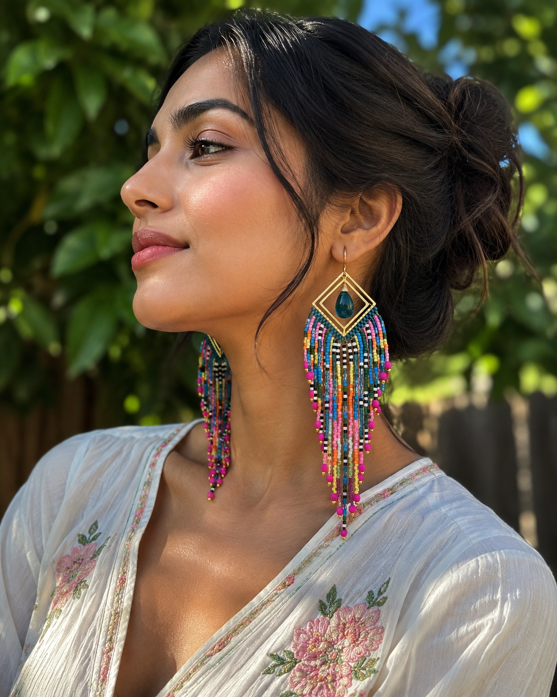 Statement fringe earrings