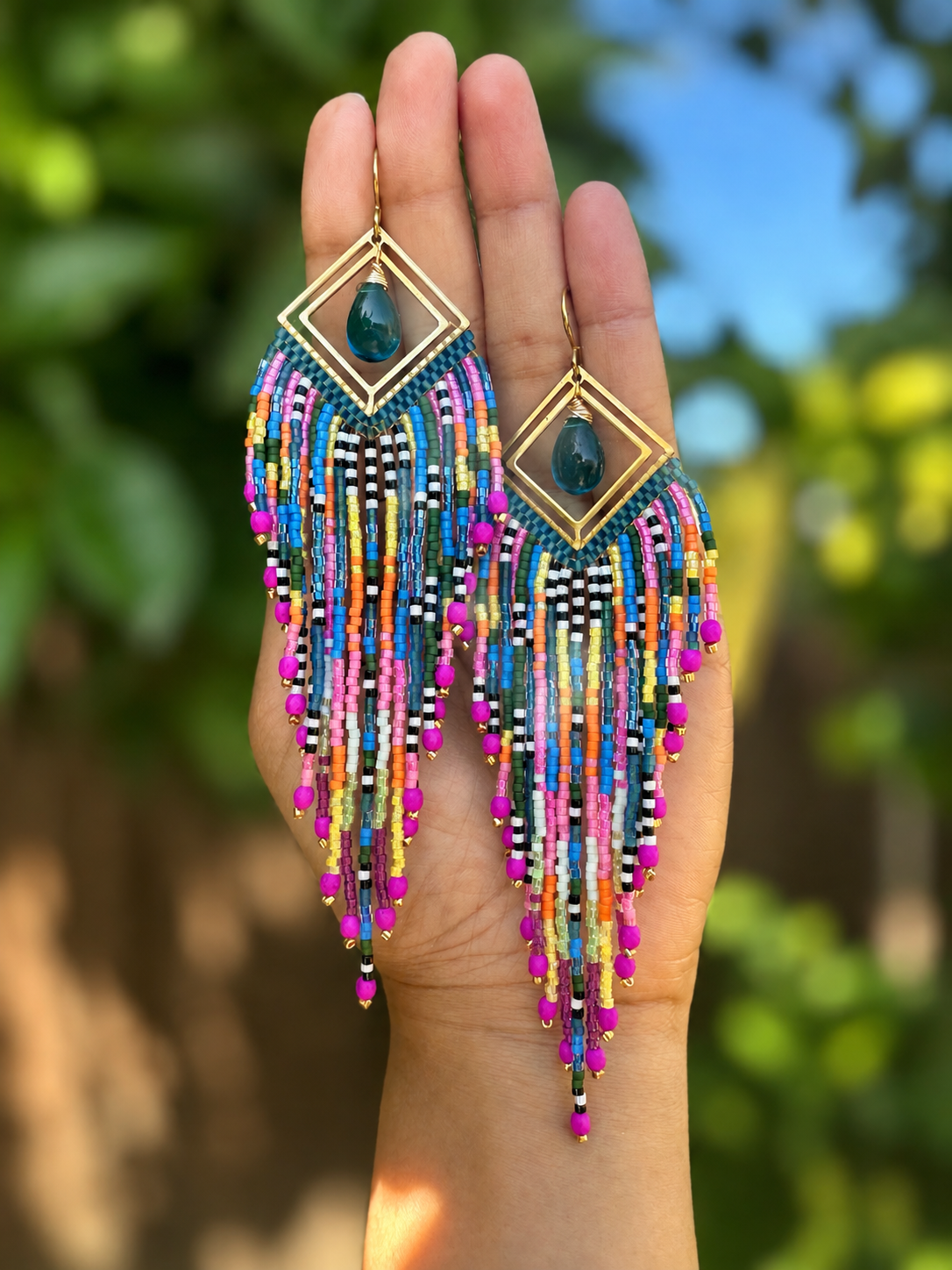 Statement fringe earrings