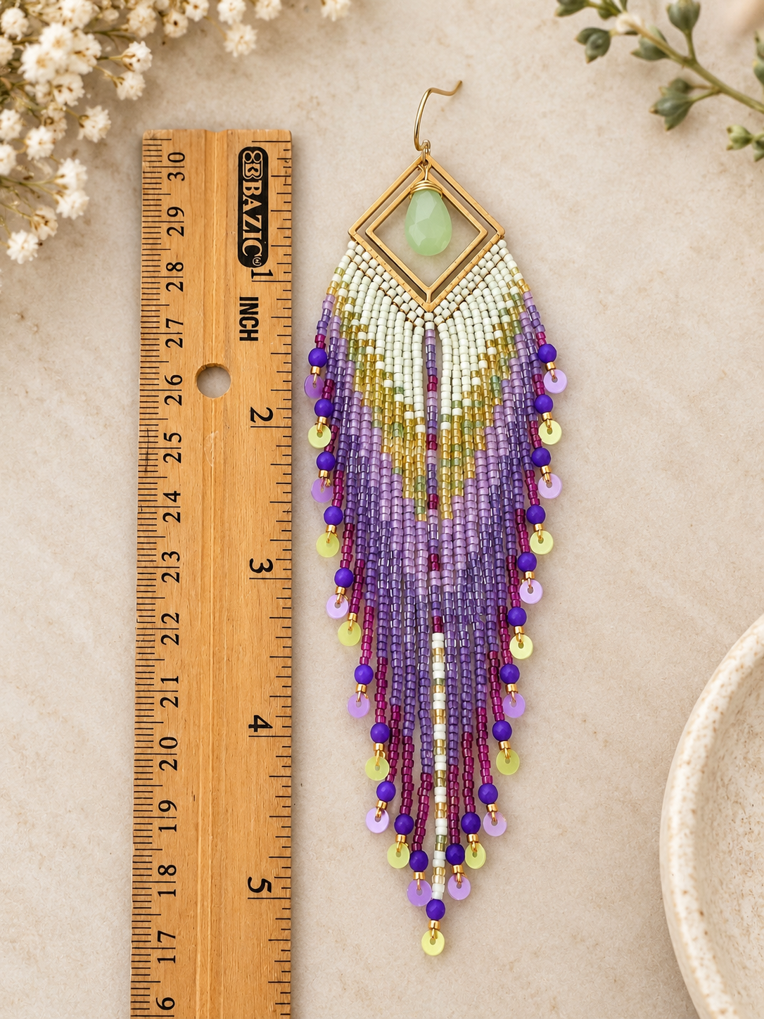 Chalcedony fringe earrings