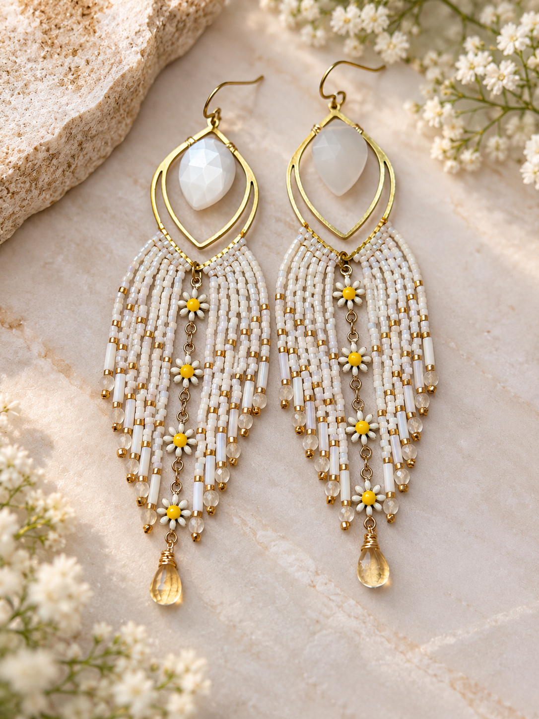 Daisy cascade earrings