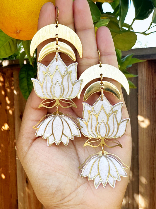 One of a kind Lotus drop earrings