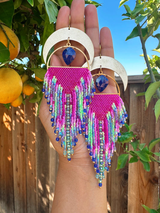 Lapis Lazuli earrings, Statement earrings, hypoallergenic
