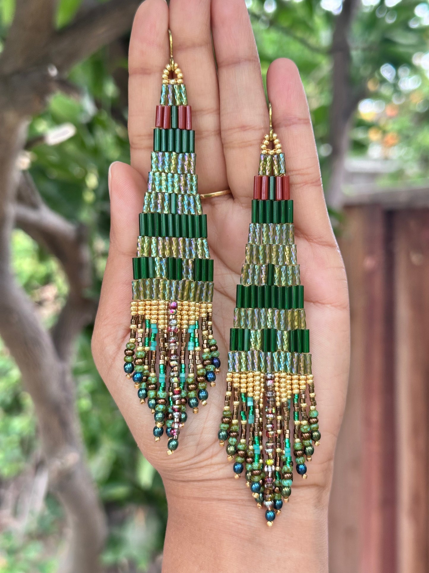 Glowing Fall earrings, Statement earrings, hypoallergenic