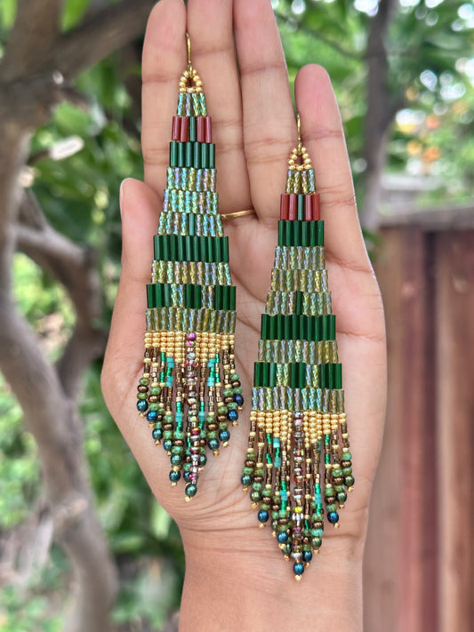 Glowing Fall earrings, Statement earrings, hypoallergenic