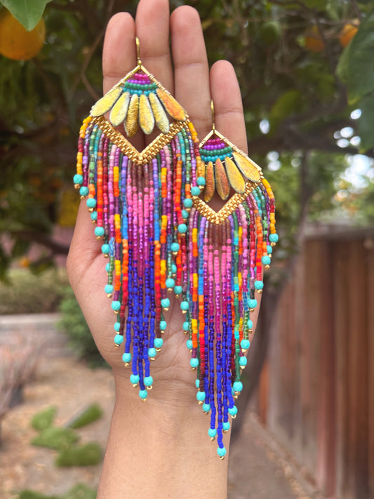 Fiesta Fringes, Statement earrings, hypoallergenic