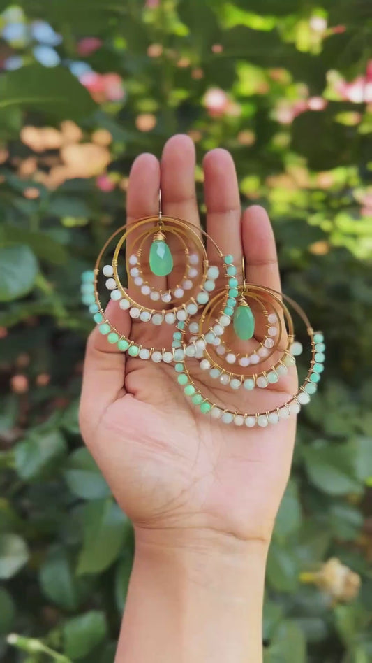 Chrysoprase Gemstone earrings
